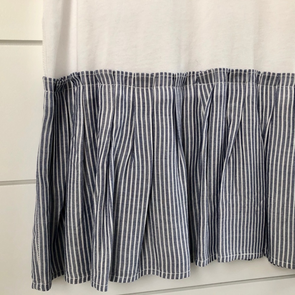 NEW White Tee with Striped Peplum - Picture 3 of 3